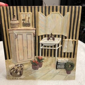 Bathroom 3-D picture decor